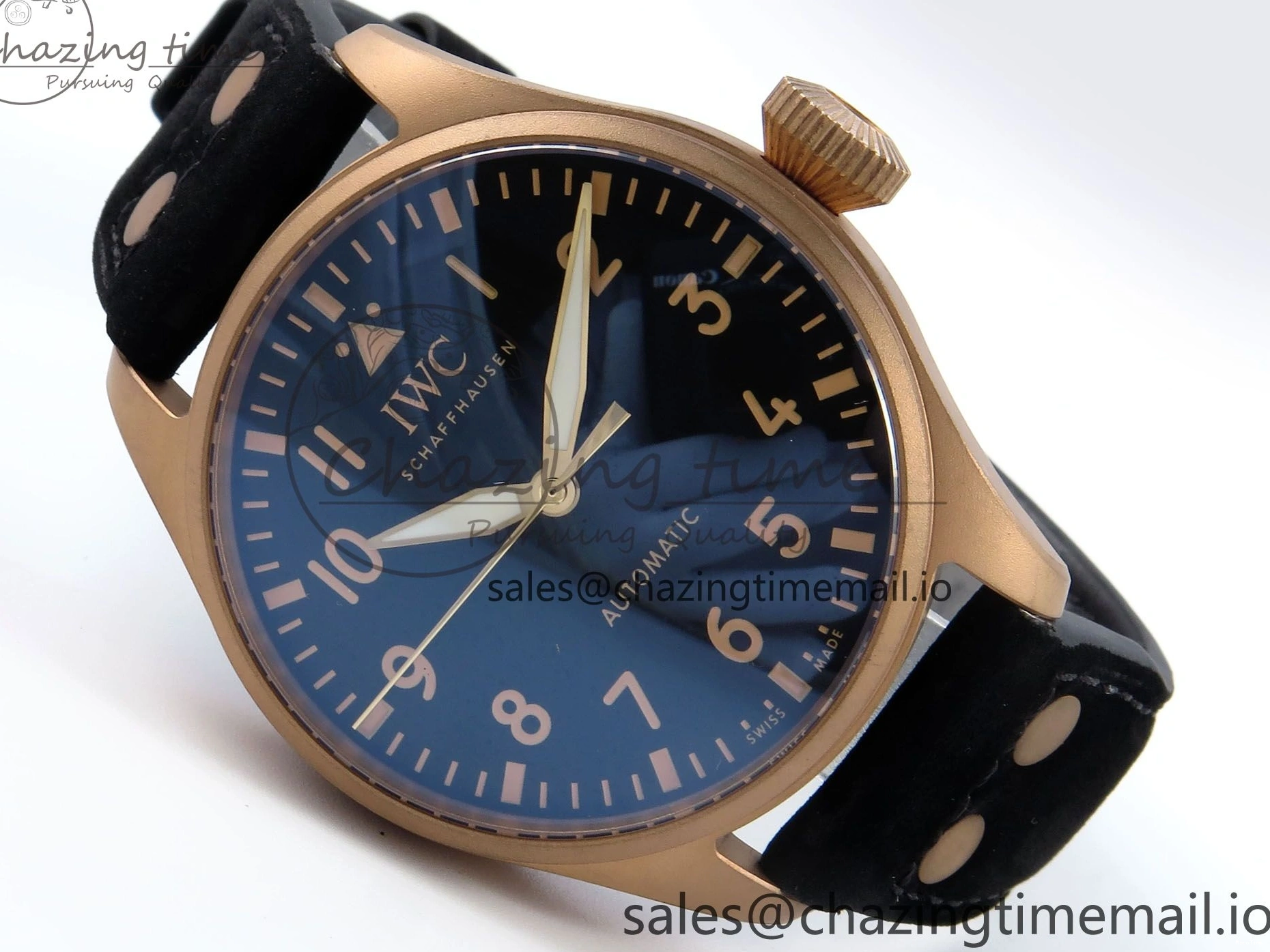 MIROTIME 0124 Affordable Big Pilot IW329703 M+F 1:1 Best Edition Black Dial on Black Nylon Strap MY 7004